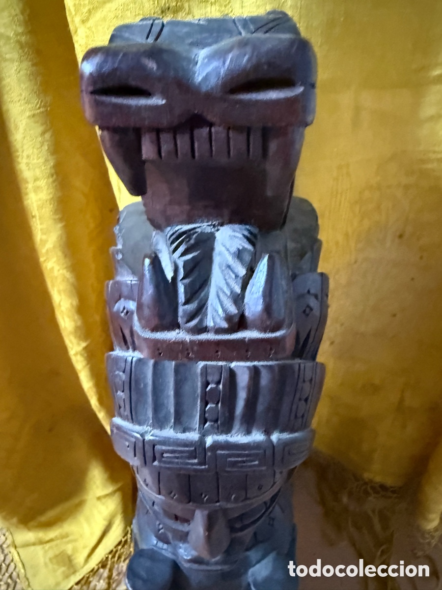 Vintage: Escultura de T&oacute;tem.Mexico - Foto 3