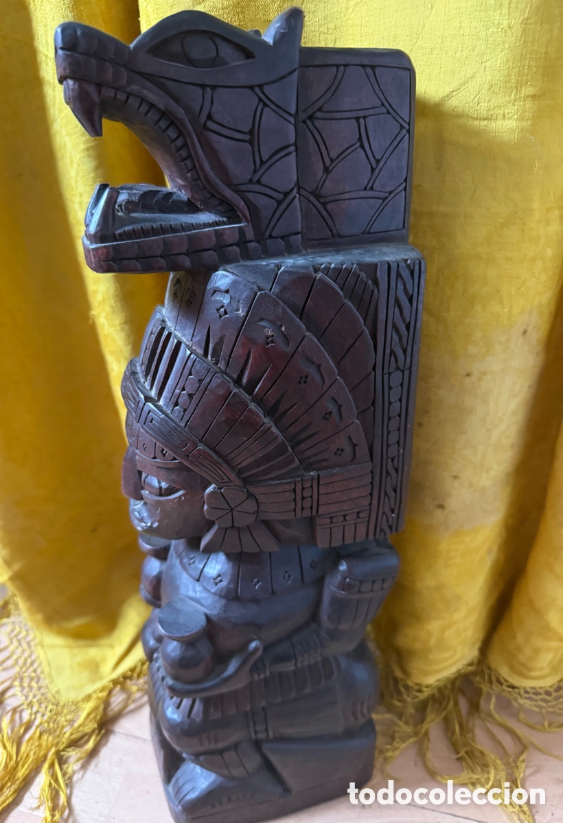 Vintage: Escultura de T&oacute;tem.Mexico - Foto 4