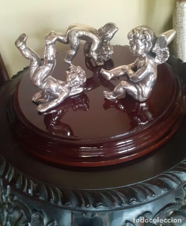 Vintage: 3 &aacute;ngeles querubines aleaci&oacute;n plata sello 825 ideal decoraci&oacute;n angelotes gran oferta