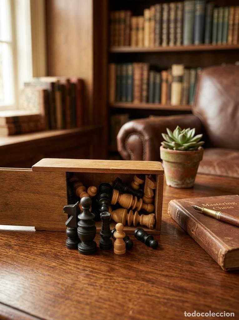 Vintage: FICHAS DE AJEDREZ DE MADERA - Foto 1