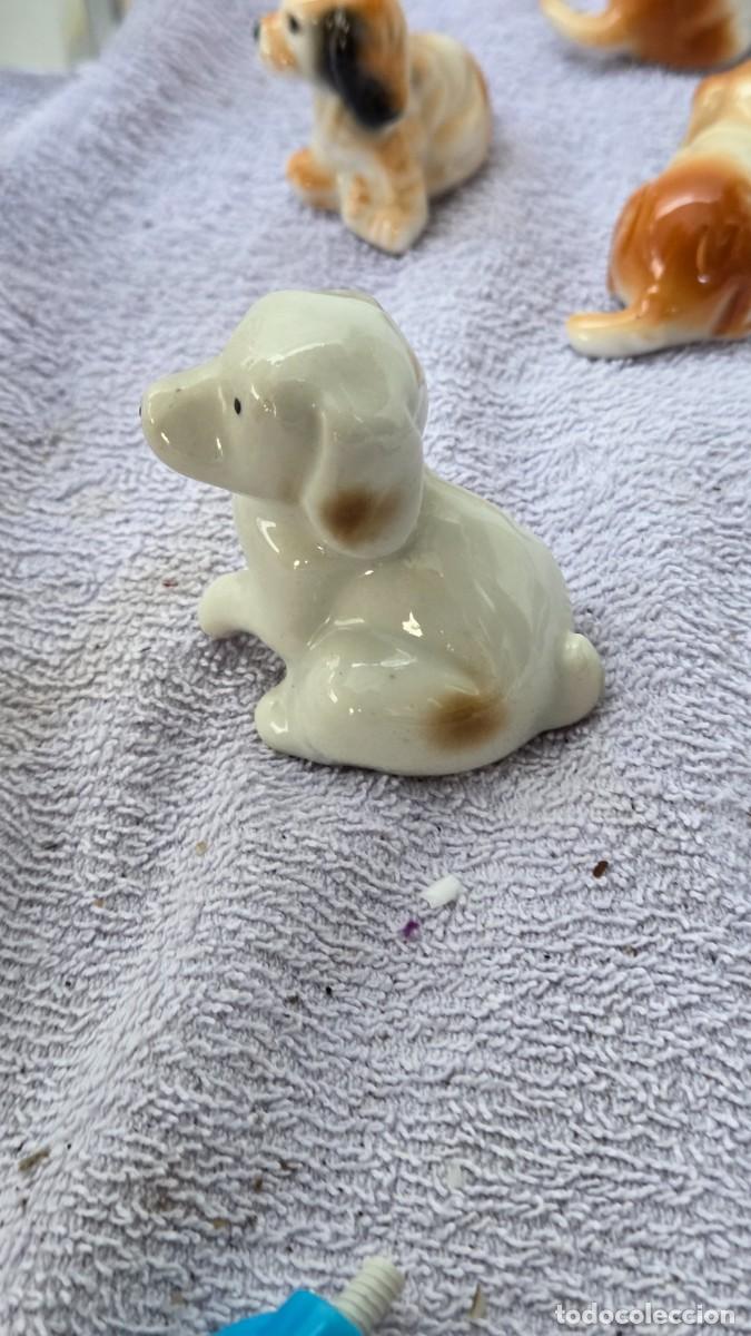Vintage: mini figura de perro porcelana