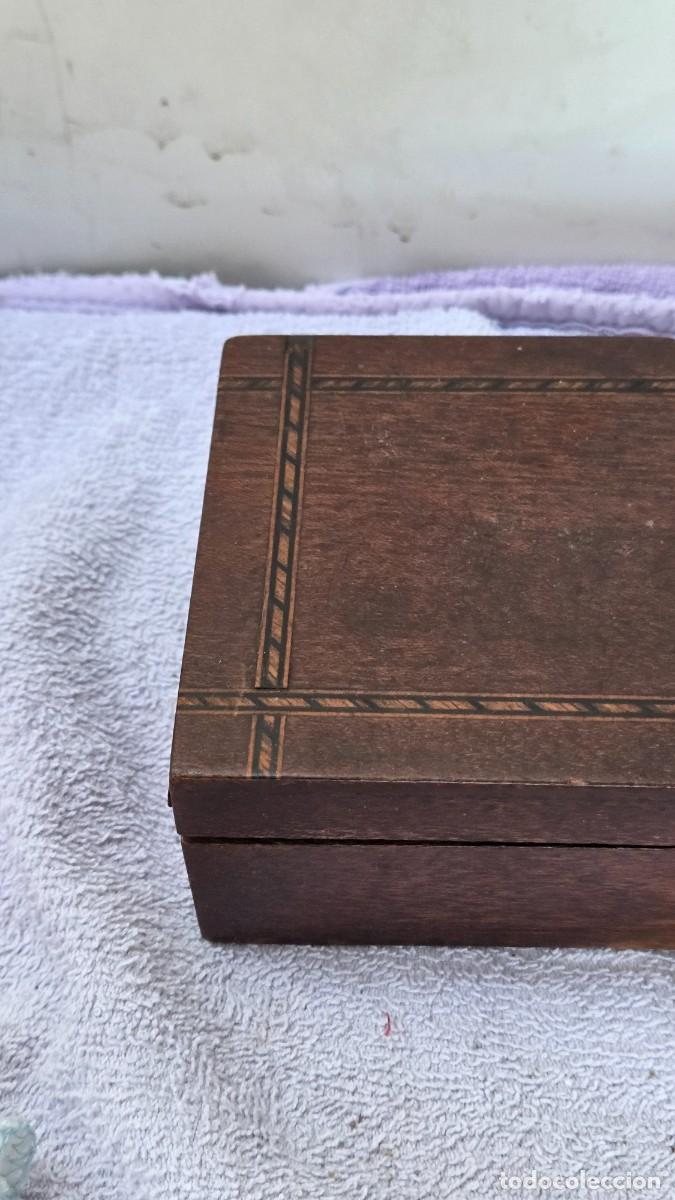 Vintage: caja de madera con marqueteria - Foto 2