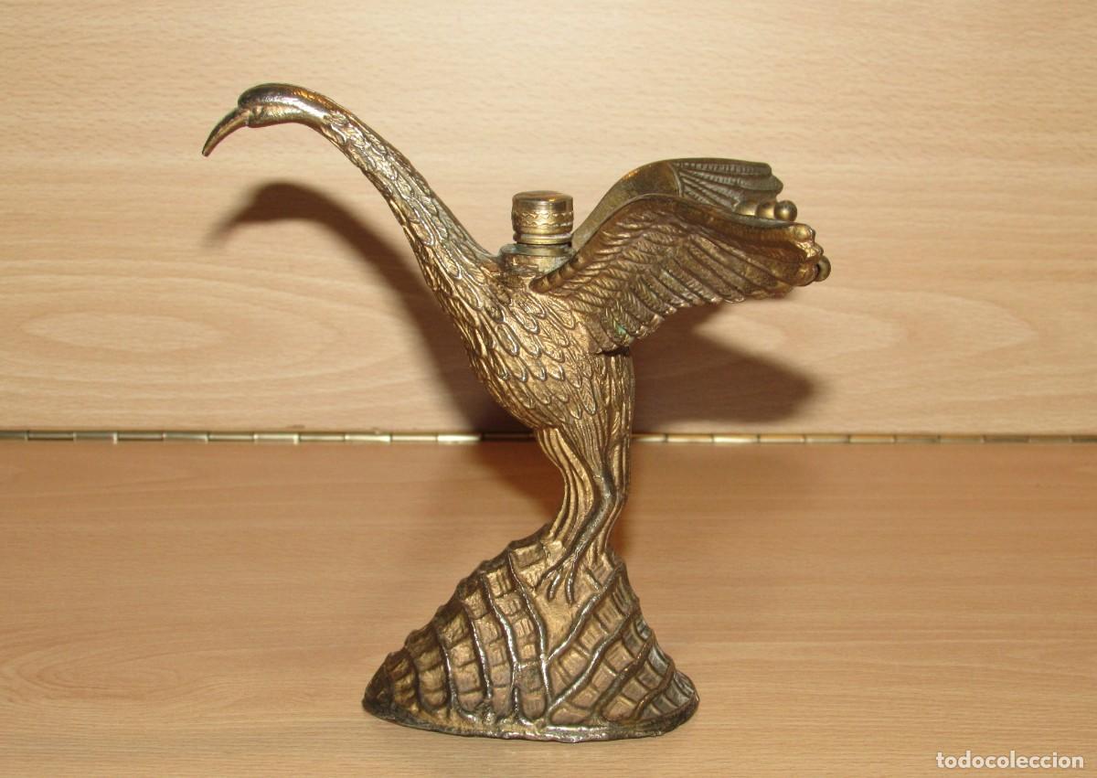 Vintage: Calientacopas calentador de copas Art dec&oacute; vintage ave p&aacute;jaro garza grulla cisne metal circa 1940