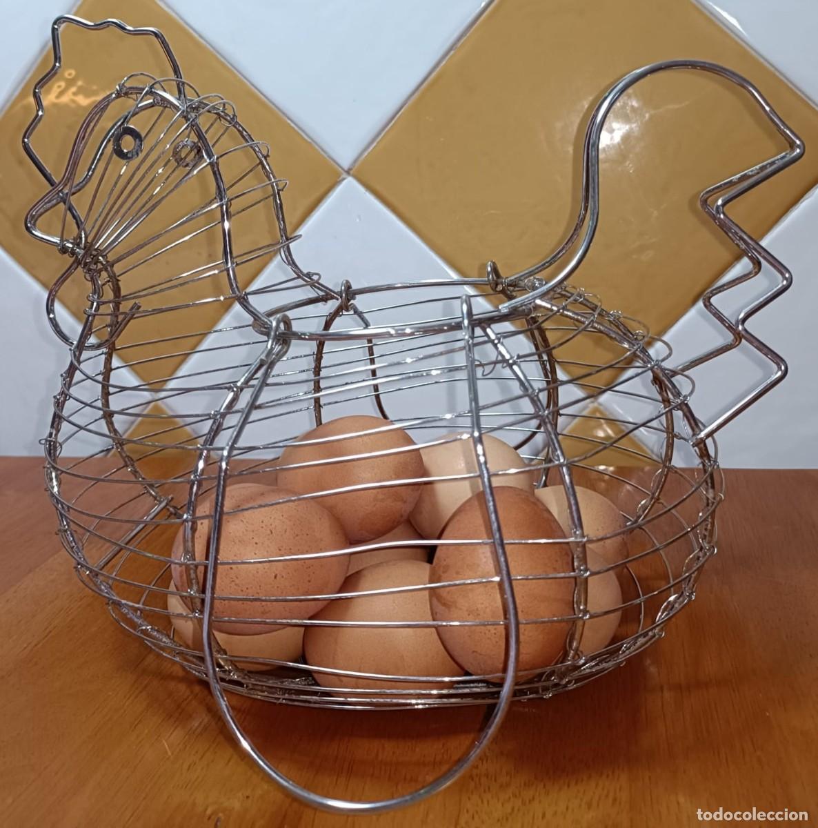 Vintage: Cesta Gallina Vintage para Huevos