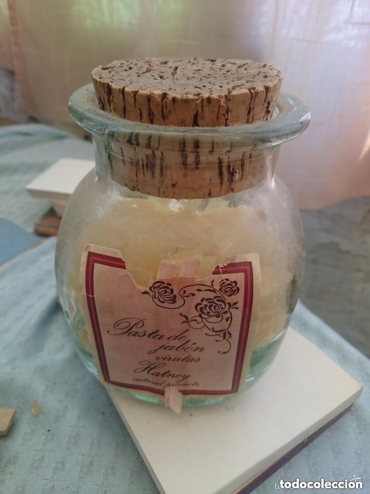 Vintage: tarro grande de decoracion con tapa de corcho-pasta de jab&oacute;n hatney-10x10x15 cm-quizas a&ntilde;os 70