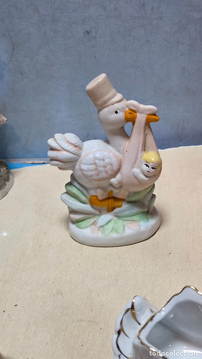 Vintage: figura de porcelana cigue&ntilde;a