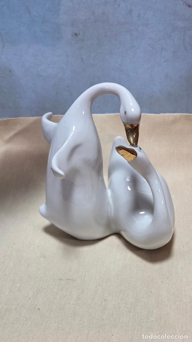Vintage: parejas de cisnes porcelana