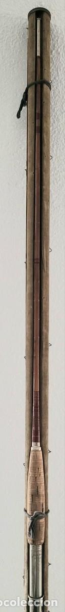 Vintage: Ca&ntilde;a de pescar a mosca antigua . BROWNIE. Bamb&uacute; Ensamblado- H&D. Folson Arms Co.