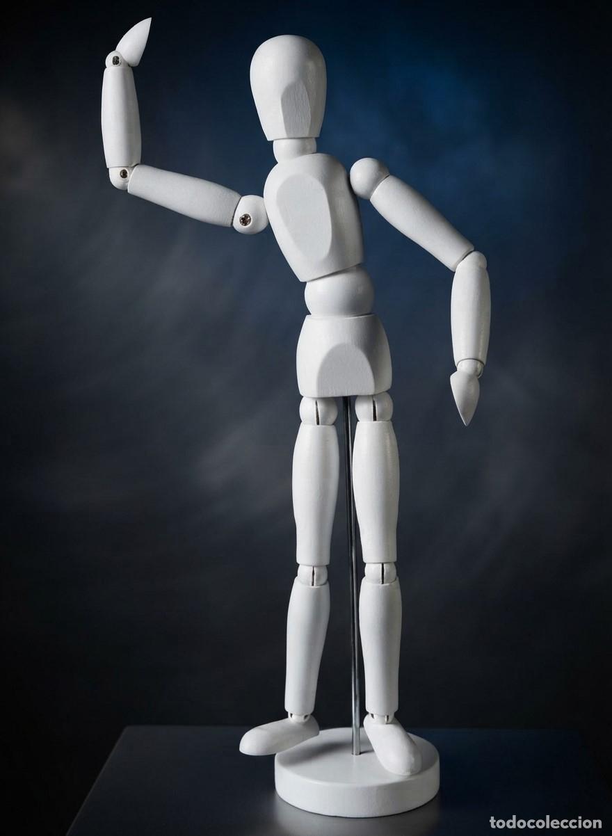 Vintage: Figura Maniqu&iacute; de Madera en color Blanco