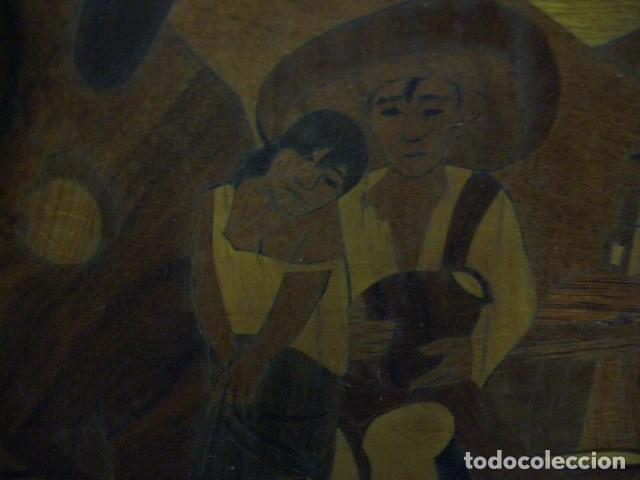Vintage: Cuadro de taracea o marqueter&iacute;a de madera - Foto 3
