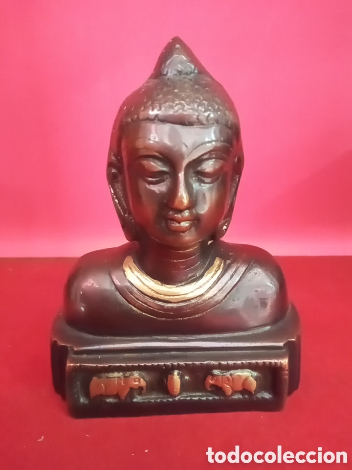 Vintage: ESCULTURA BUSTO DE BUDA BRONCE. - Foto 6