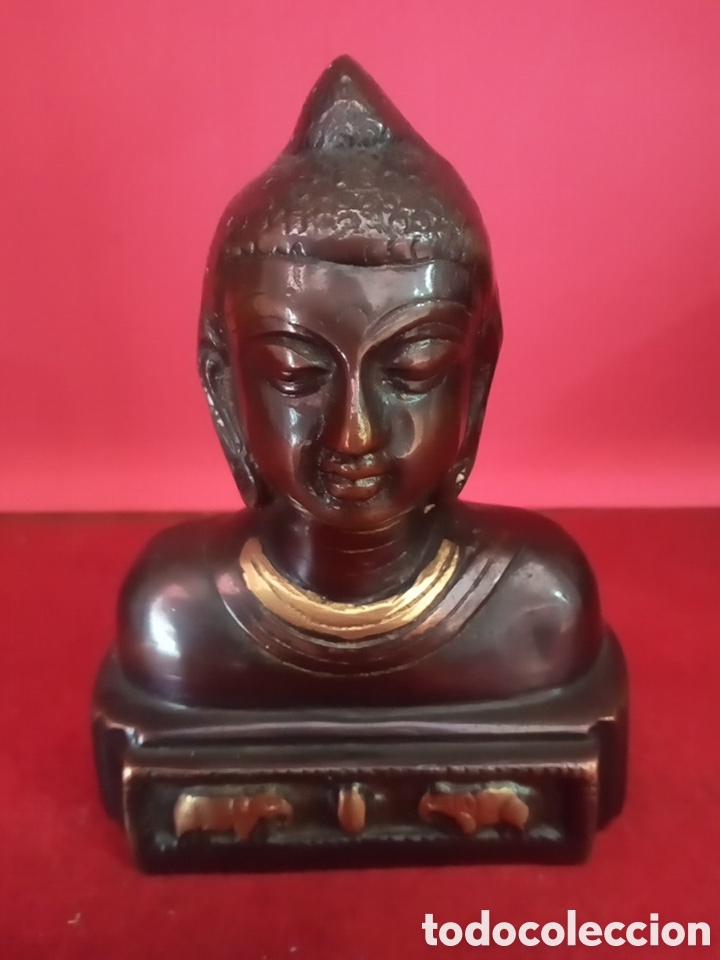 Vintage: ESCULTURA BUSTO DE BUDA BRONCE. - Foto 7