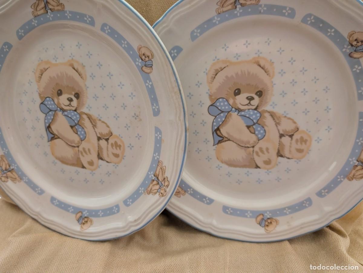 Vintage: Pareja platos vintage Tienshan Stoneware Country Bear ositos 26,7 cm