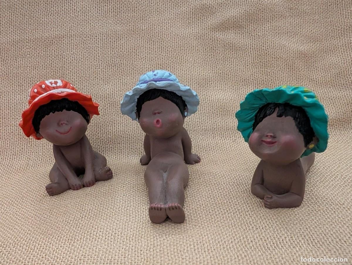 Vintage: LOTE 3 FIGURITAS NI&Ntilde;AS GESTITOS EN LA PLAYA &ndash; MINIATURAS VINTAGE