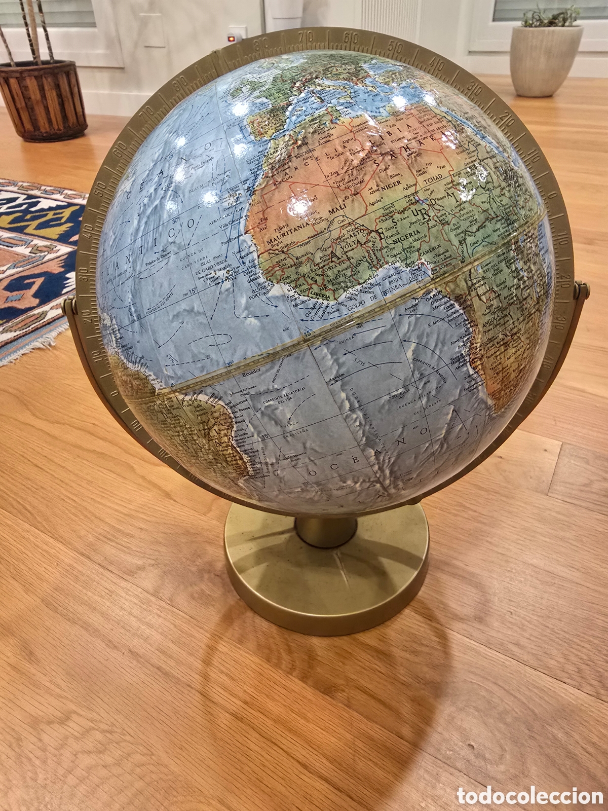 Vintage: Globo terr&aacute;queo vintage con relieve