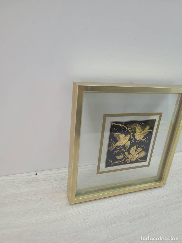 Vintage: CUADRO CON GRABADO DE P&Aacute;JAROS - Foto 3