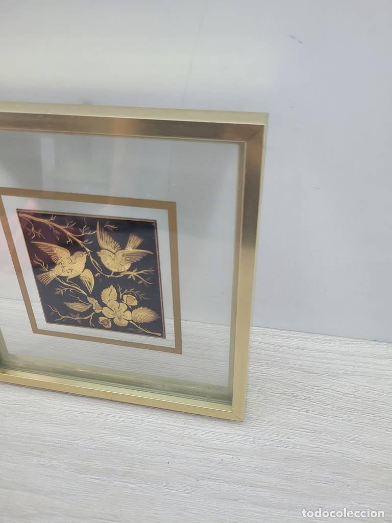 Vintage: CUADRO CON GRABADO DE P&Aacute;JAROS - Foto 4