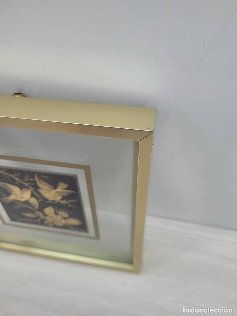 Vintage: CUADRO CON GRABADO DE P&Aacute;JAROS - Foto 6