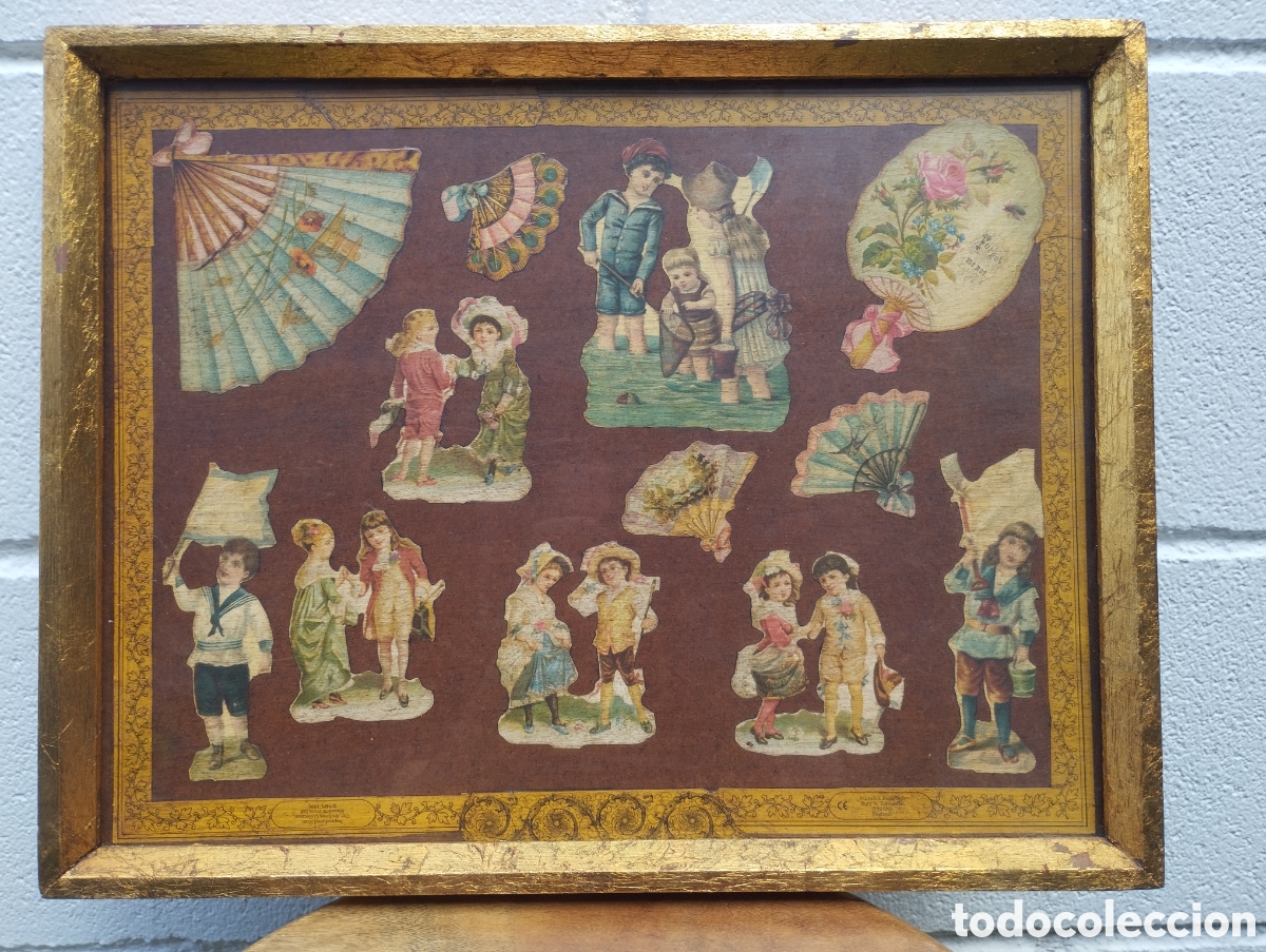 Vintage: Cuadro Decorativo Estilo Victoriano - Reproducci&oacute;n de los A&ntilde;os 90 con L&aacute;mina de Recortes y Cromos An