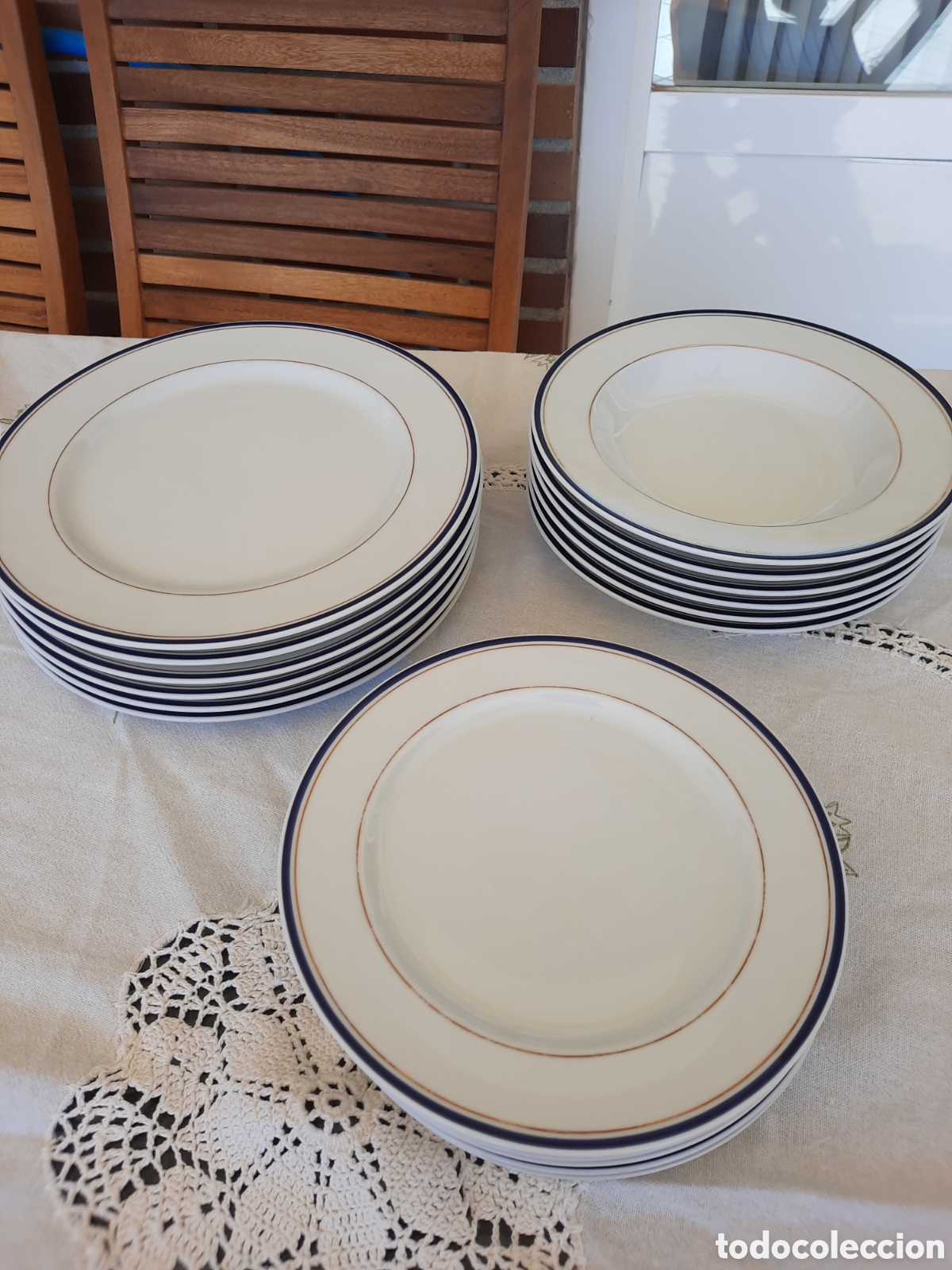 Vintage: Vajilla 18 piezas Porcelanas Costa Verde, modelo Costa Nova