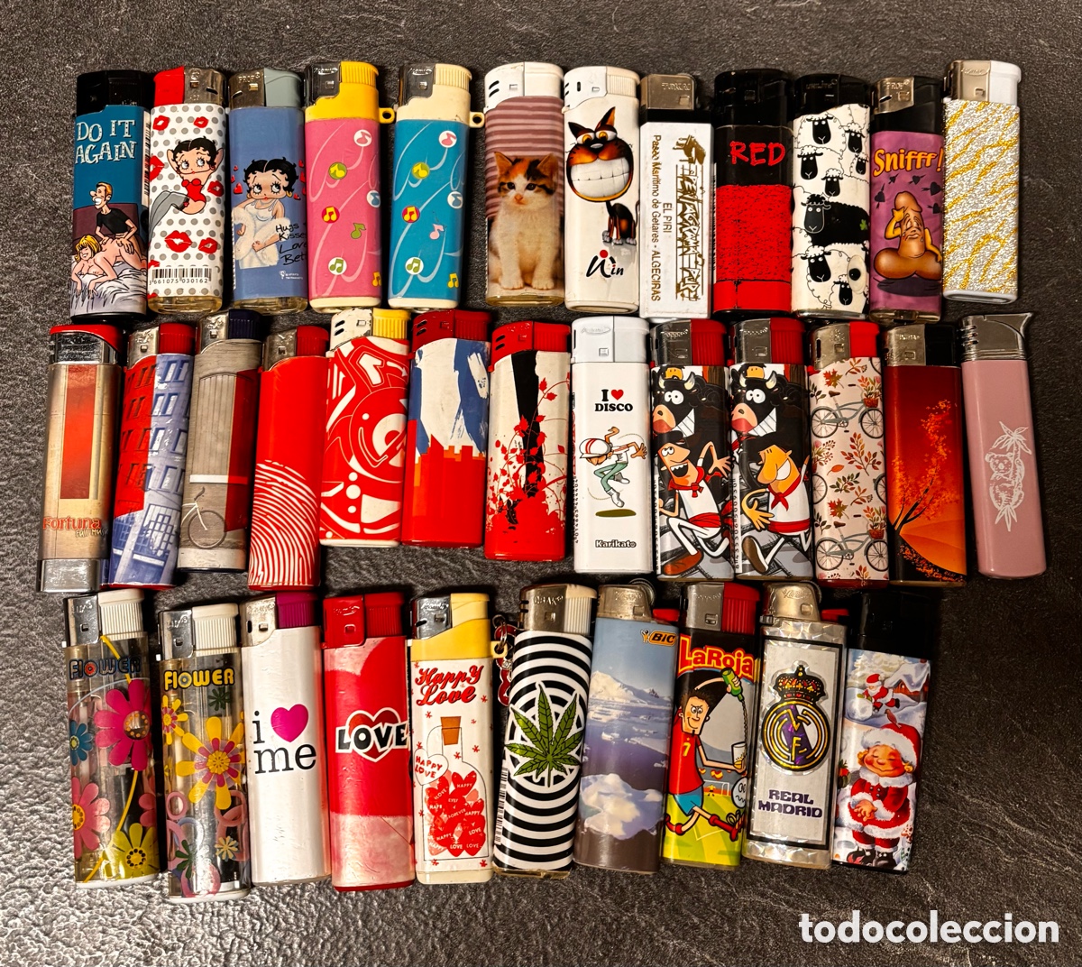 Vintage: Lote de 38 mecheros antiguos