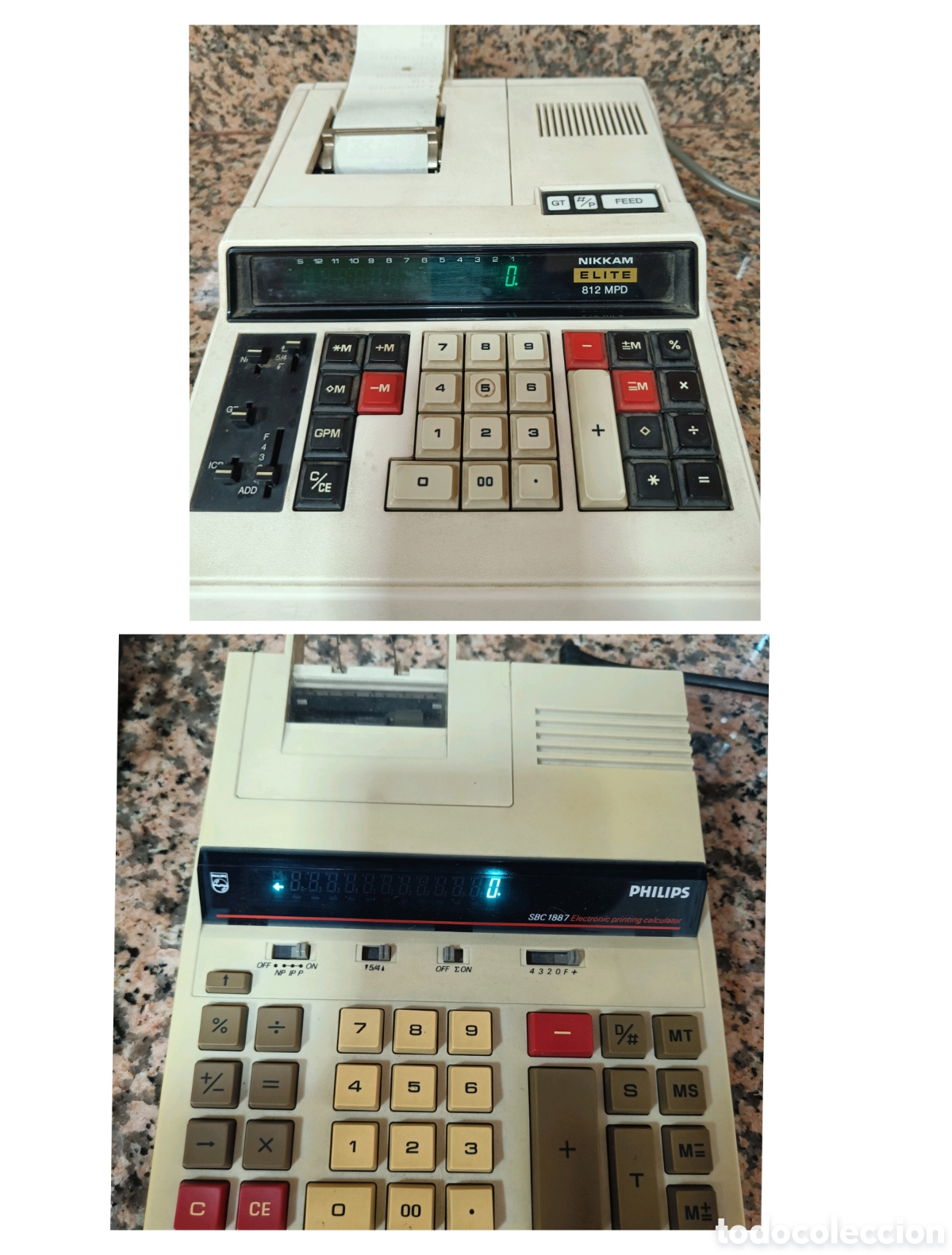 Vintage: 2 calculadoras sobremesa impresora de rollo