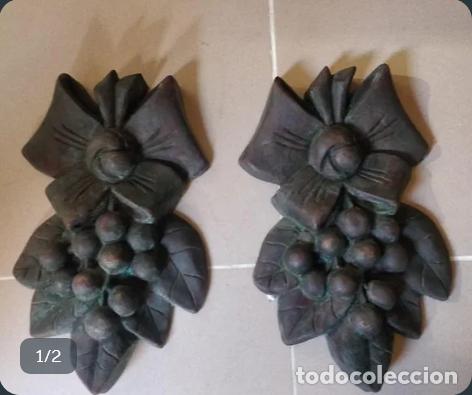 Vintage: Pareja guirnaldas resina frutas hojas