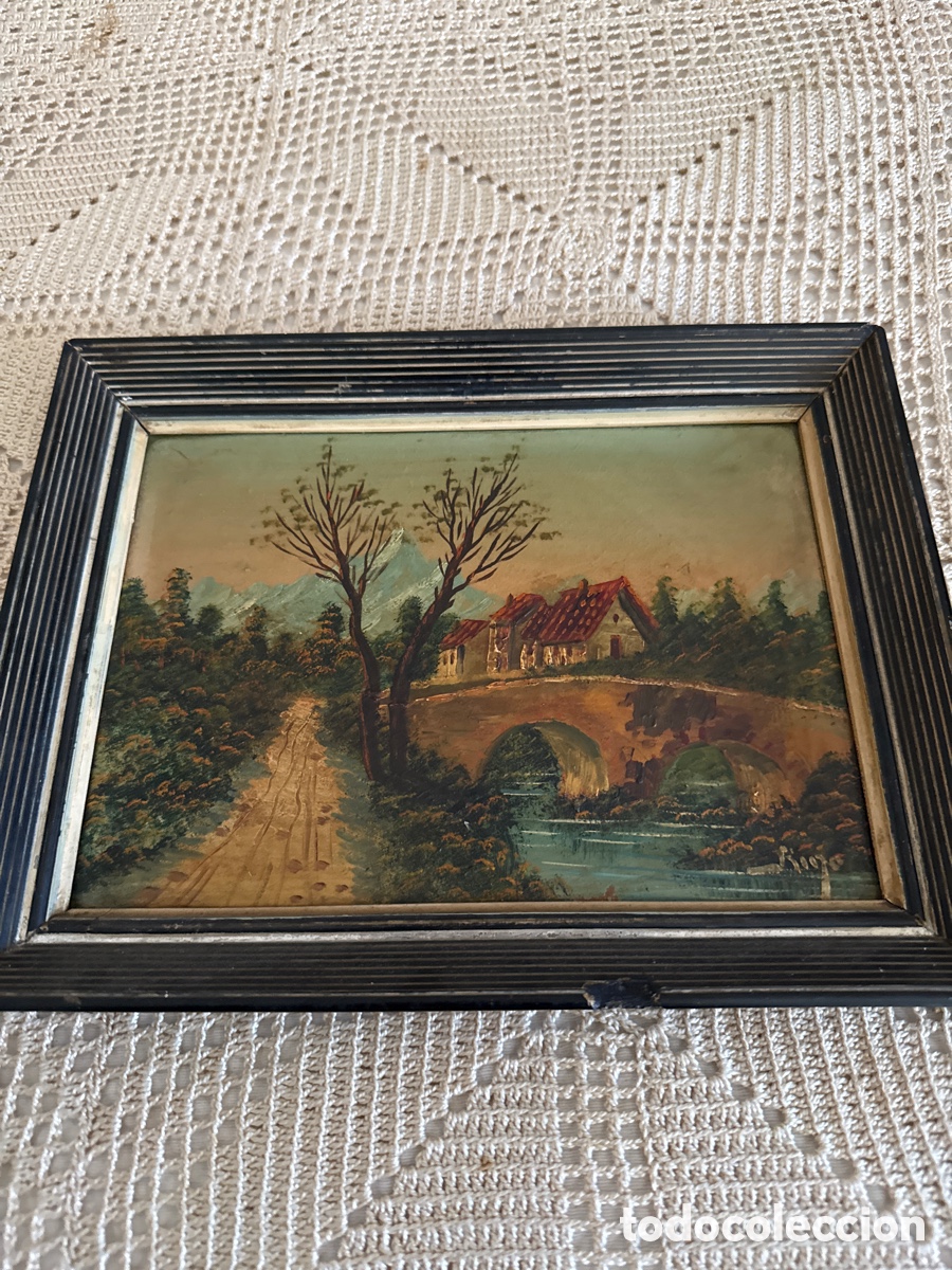 Vintage: Pintura al &oacute;leo enmarcada vintage