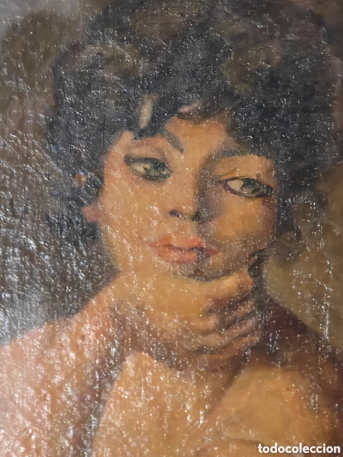 Vintage: Cuadro se&ntilde;ora con un sin fin de detalles en las pinceladas