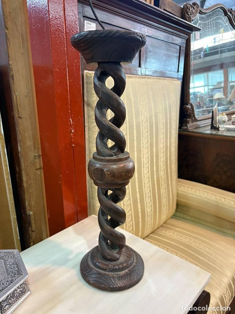 Vintage: CANDELABRO DE MADERA - Foto 4