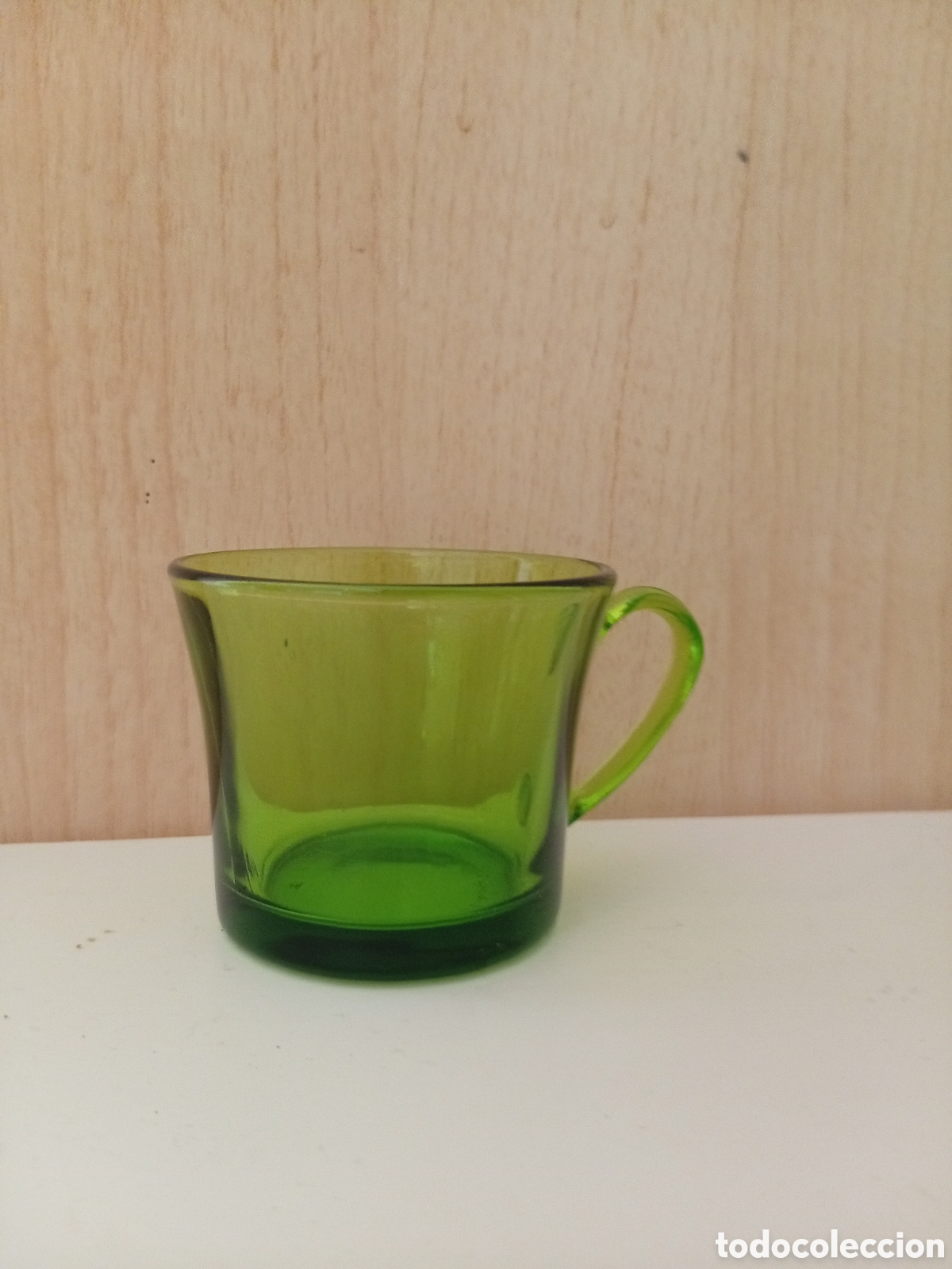 Vintage: Seis tazas de caf&eacute; Duralex verde