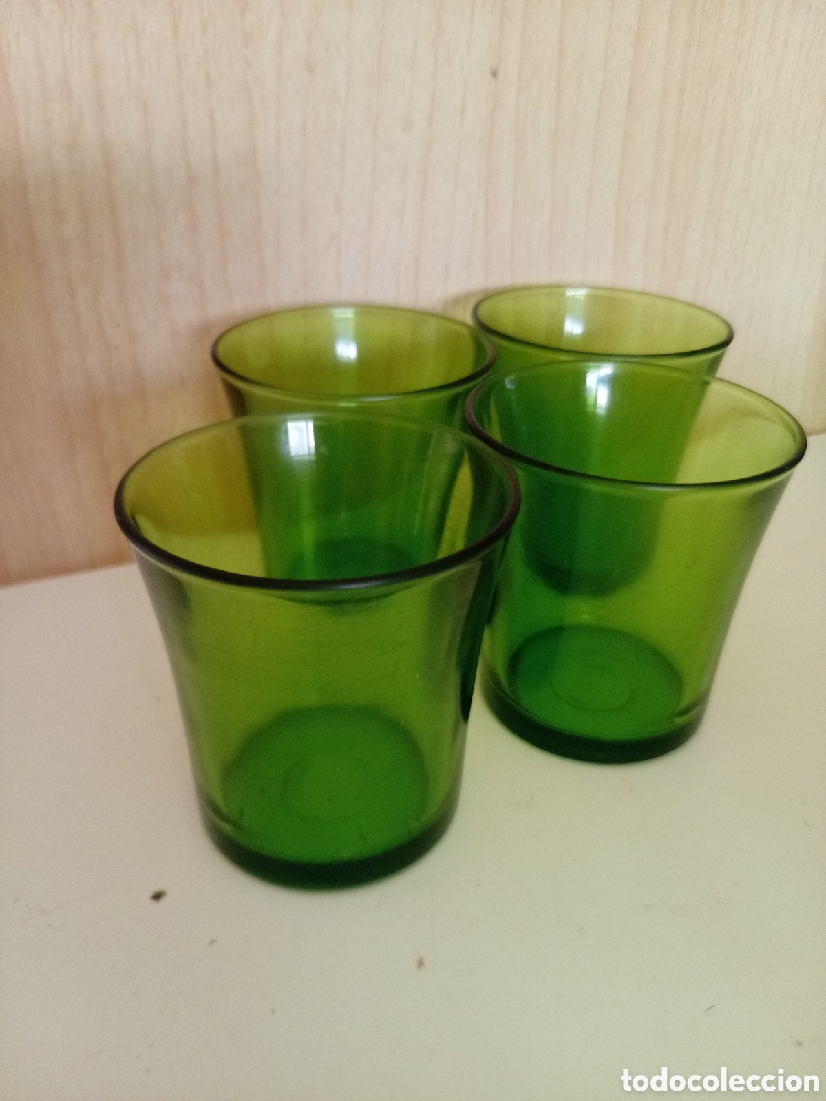 Vintage: 4 vasos de vino 125cc Duralex verde - Foto 2