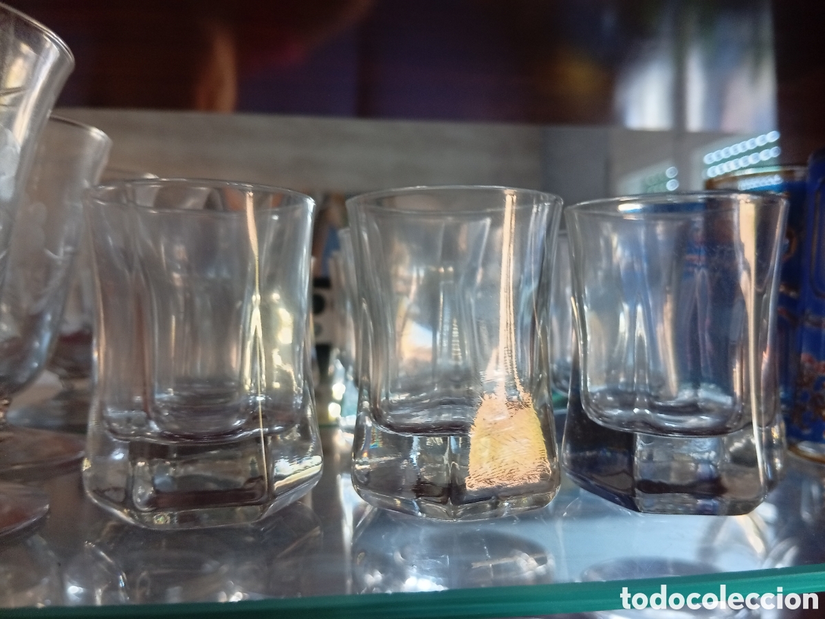 Vintage: Juego 6 chupitos de cristal