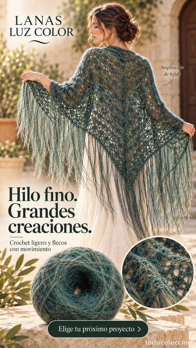 Vintage: Kit de 20 ovillos + agujas. Lote lana Mohair 2507