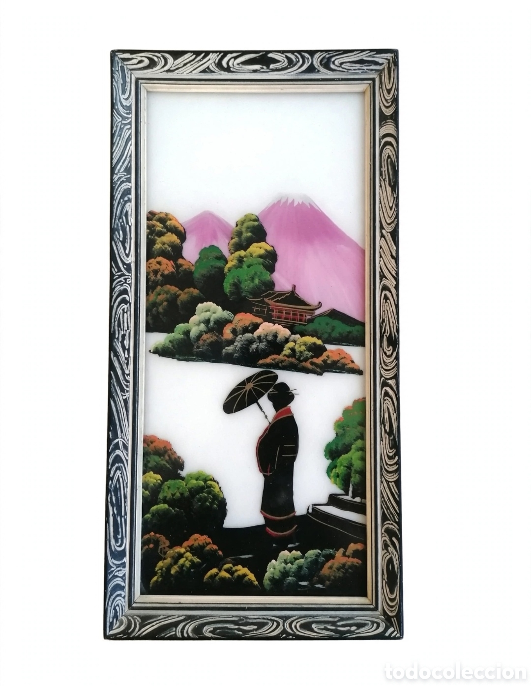 Vintage: PINTURA SOBRE CRISTAL A&Ntilde;OS 50
