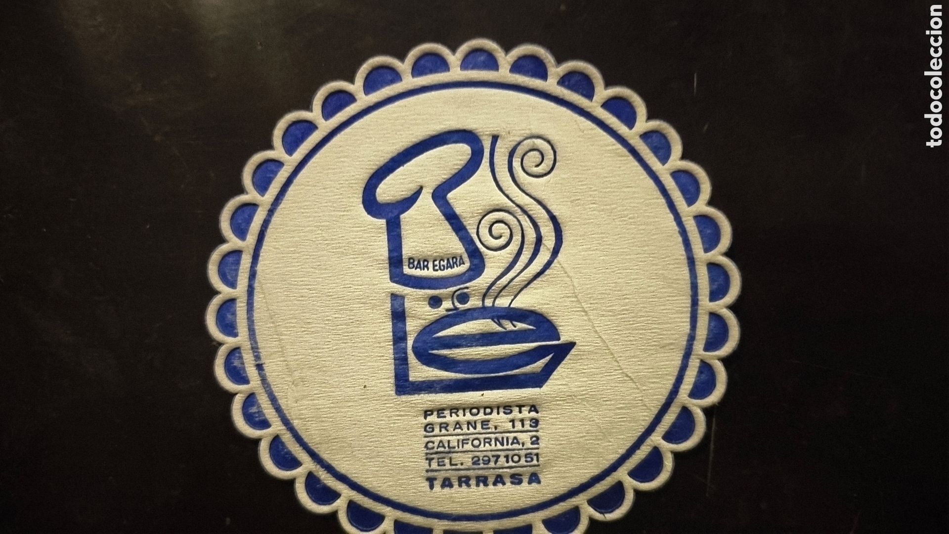 Vintage: Antiguo posavasos bar egara Tarrasa Barcelona