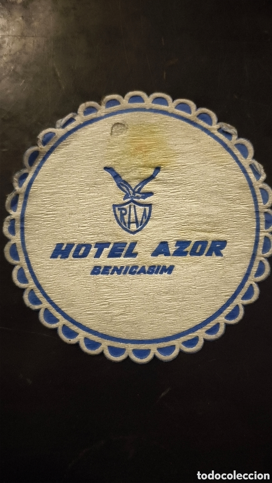 Vintage: Antiguo posavasos hotel azor Benicasim Castell&oacute;n