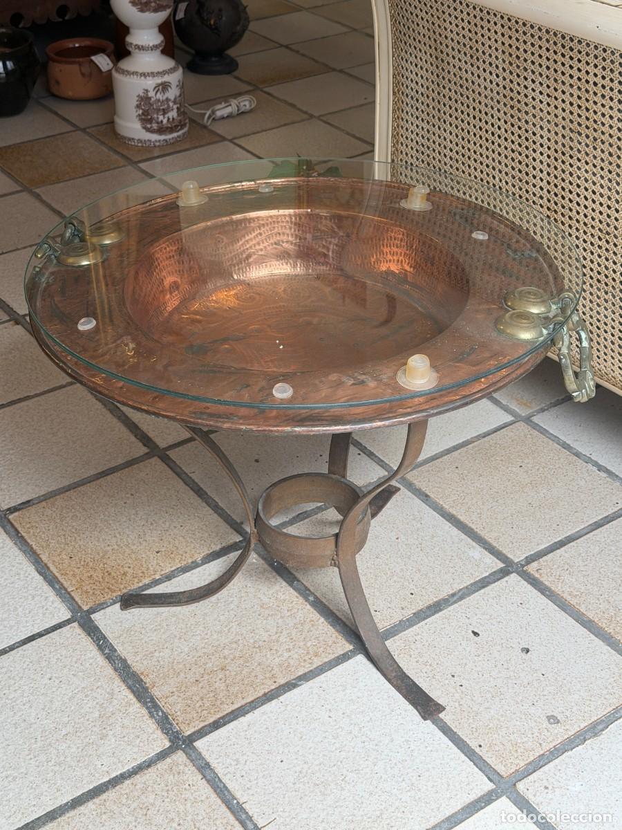 Vintage: Mesita auxiliar Brasero cobre
