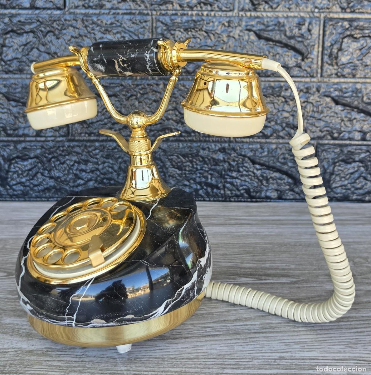 Vintage: Telefono Marmol y dorado