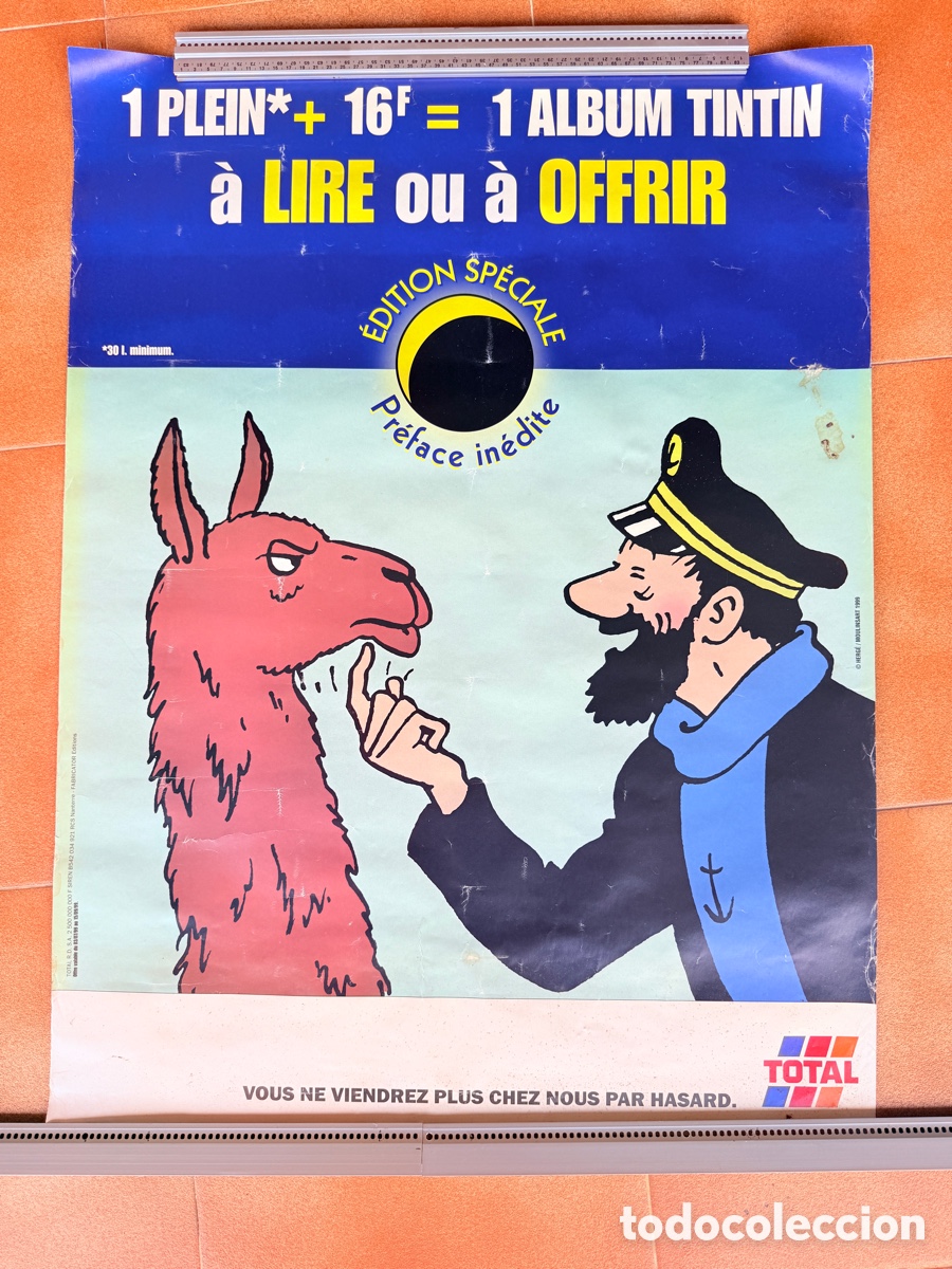 Vintage: P&oacute;ster Tint&iacute;n Publicitario Medidas 80 x 60 cm Haddock Herg&eacute; Moulinsart