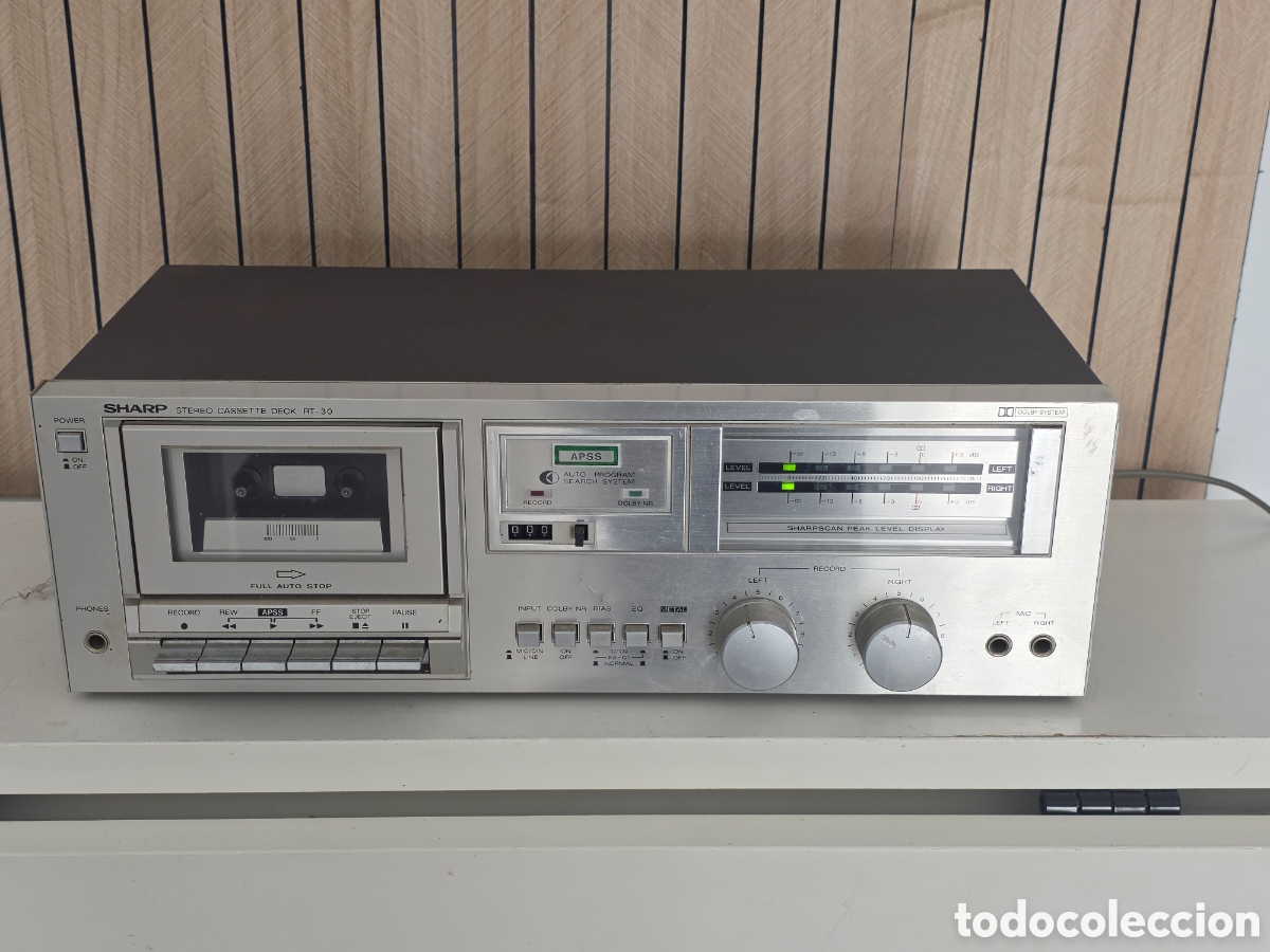 Vintage: pletina de cassette sharp rt-30h vintage, made in japan. enciende y se iluminan los indicadores, co