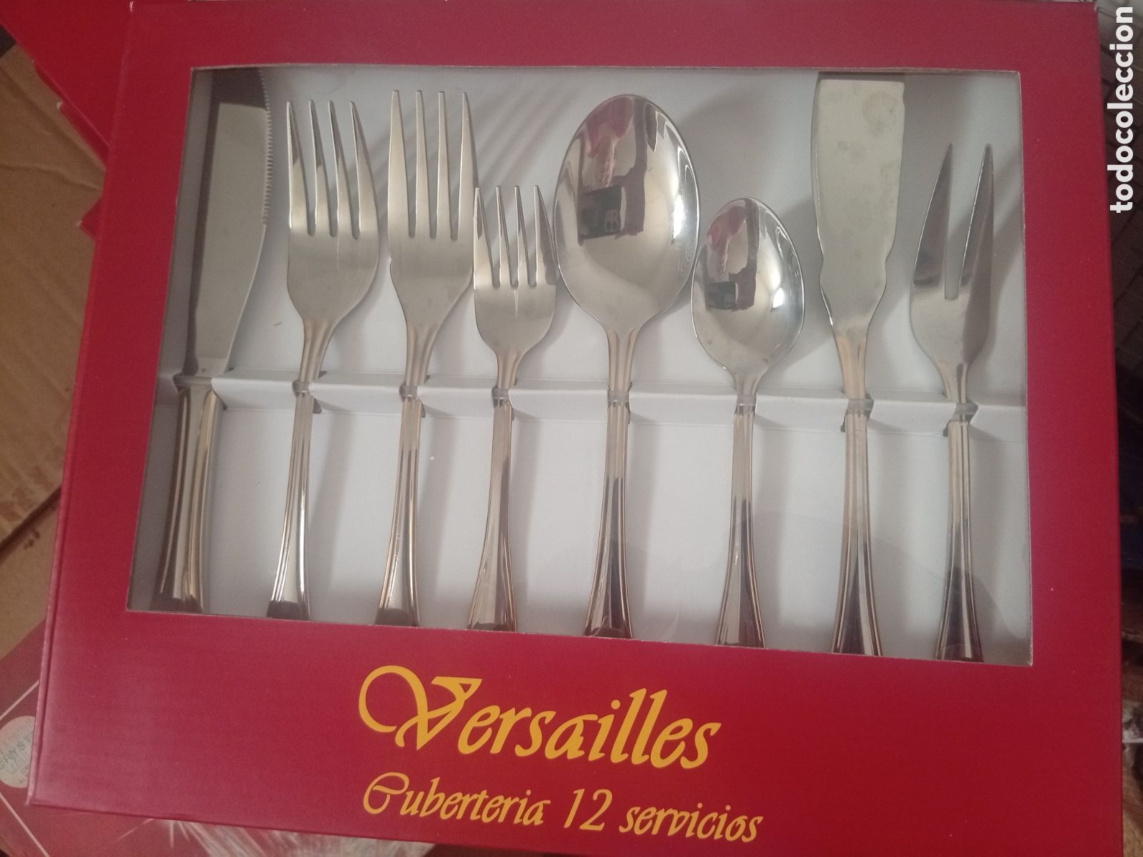 Vintage: 6 juegos de Cuberter&iacute;a Versailles de Acero Inoxidable con Detalles Dorados
