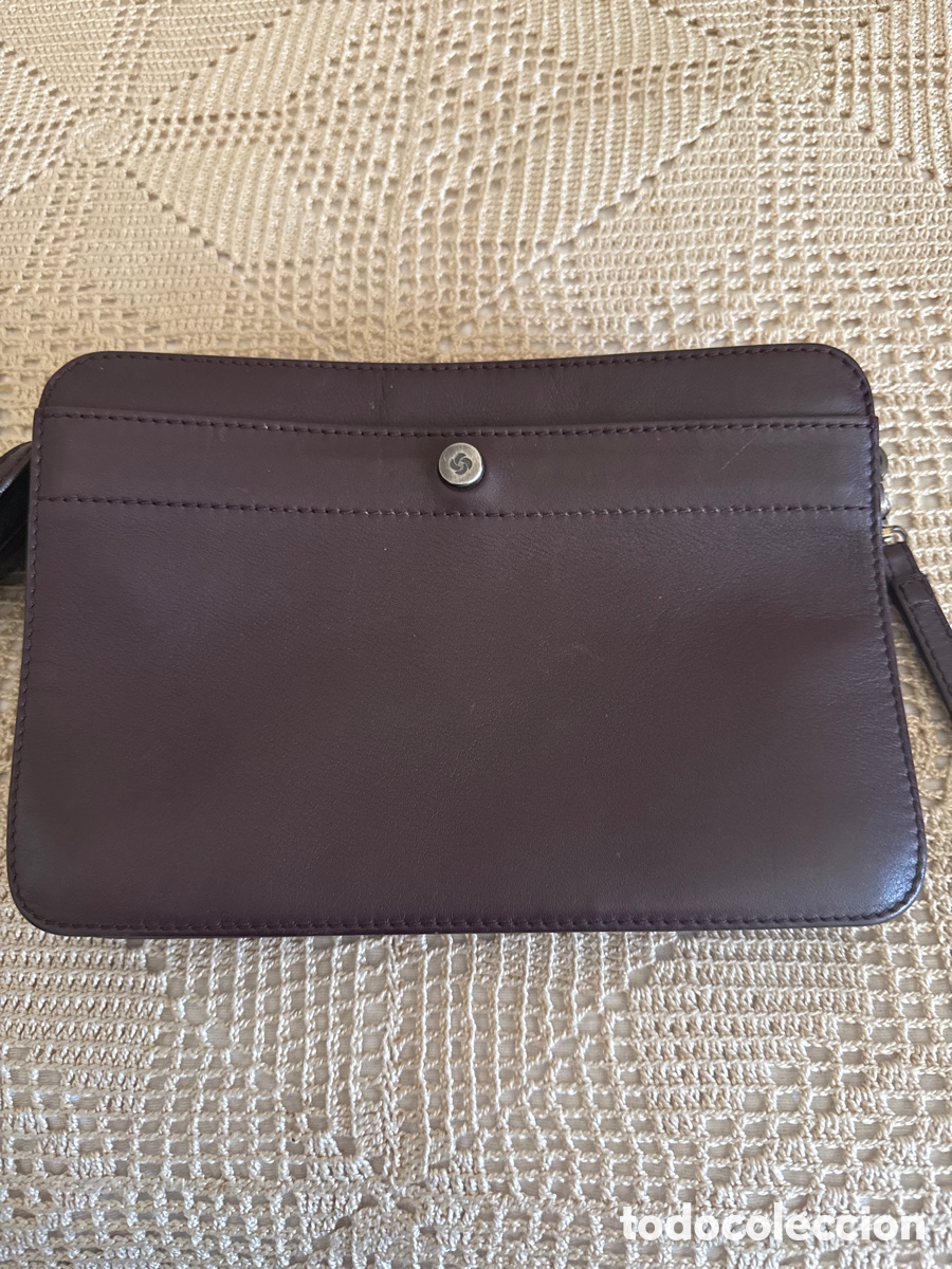 Vintage: &ldquo;Samsonite&rdquo;Cartera de mano de cuero marr&oacute;n - Foto 2