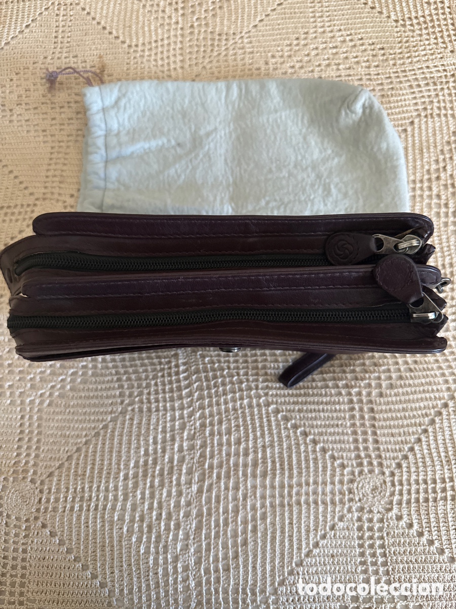 Vintage: &ldquo;Samsonite&rdquo;Cartera de mano de cuero marr&oacute;n - Foto 4