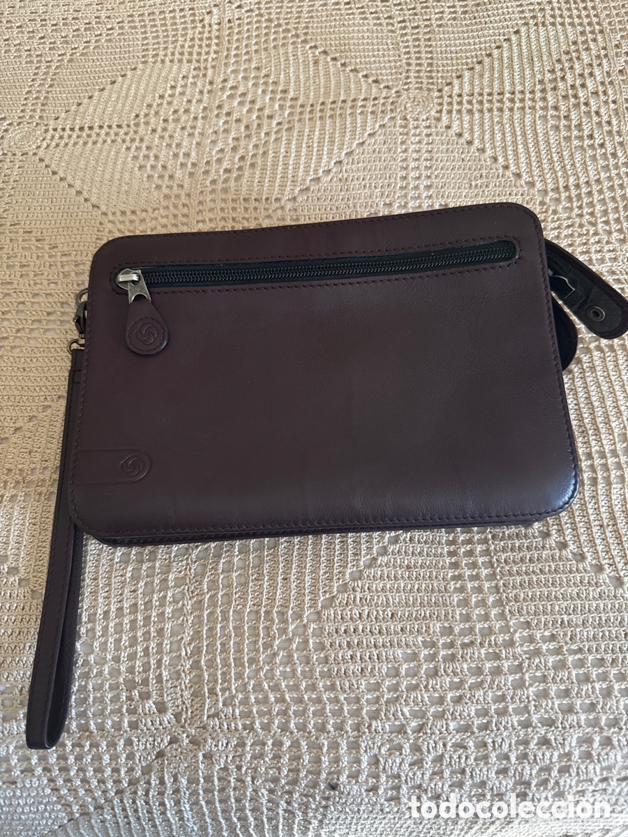 Vintage: &ldquo;Samsonite&rdquo;Cartera de mano de cuero marr&oacute;n - Foto 1