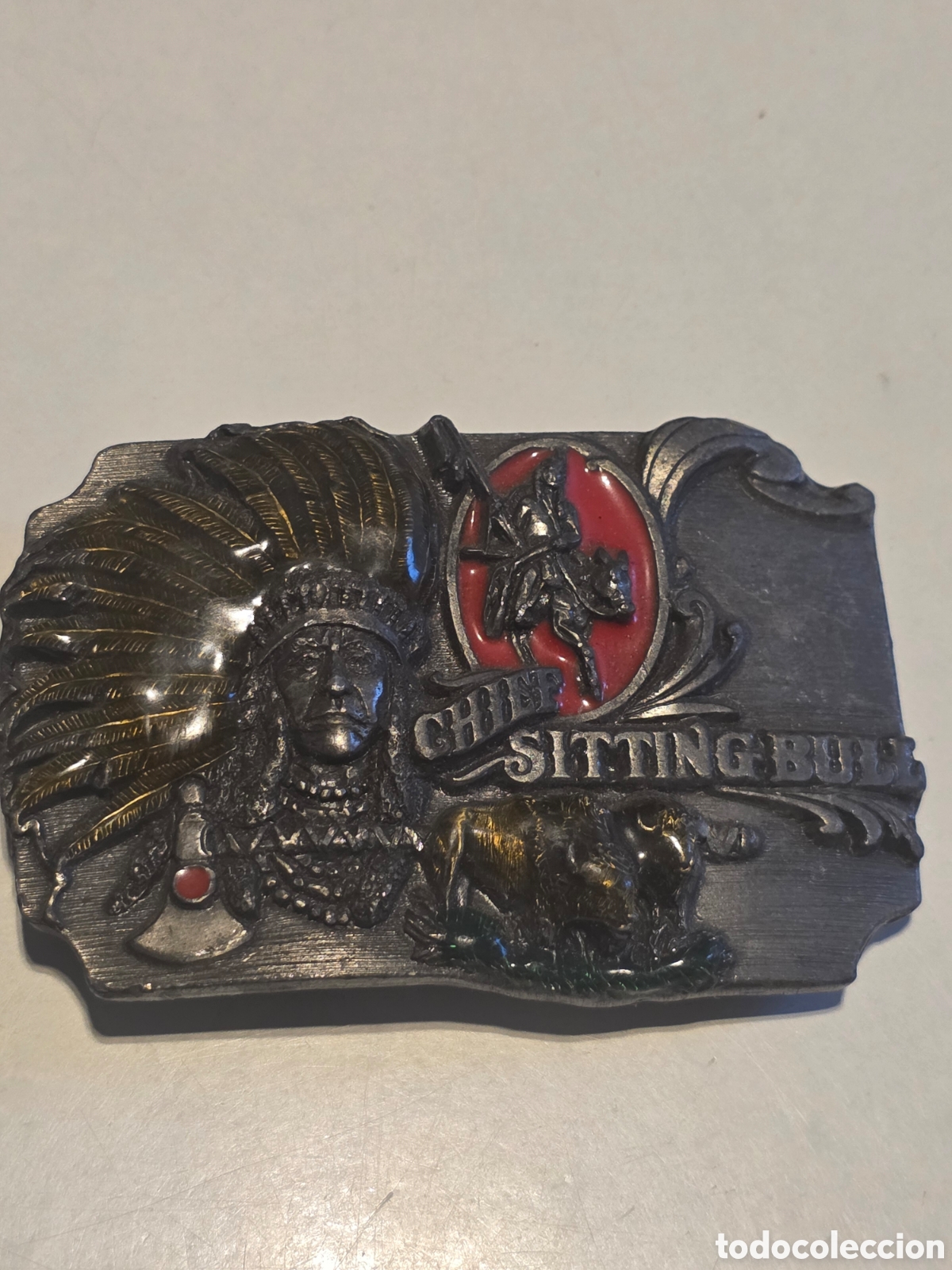 Vintage: hebilla vintage sitting bull siskiyou 1990 usa