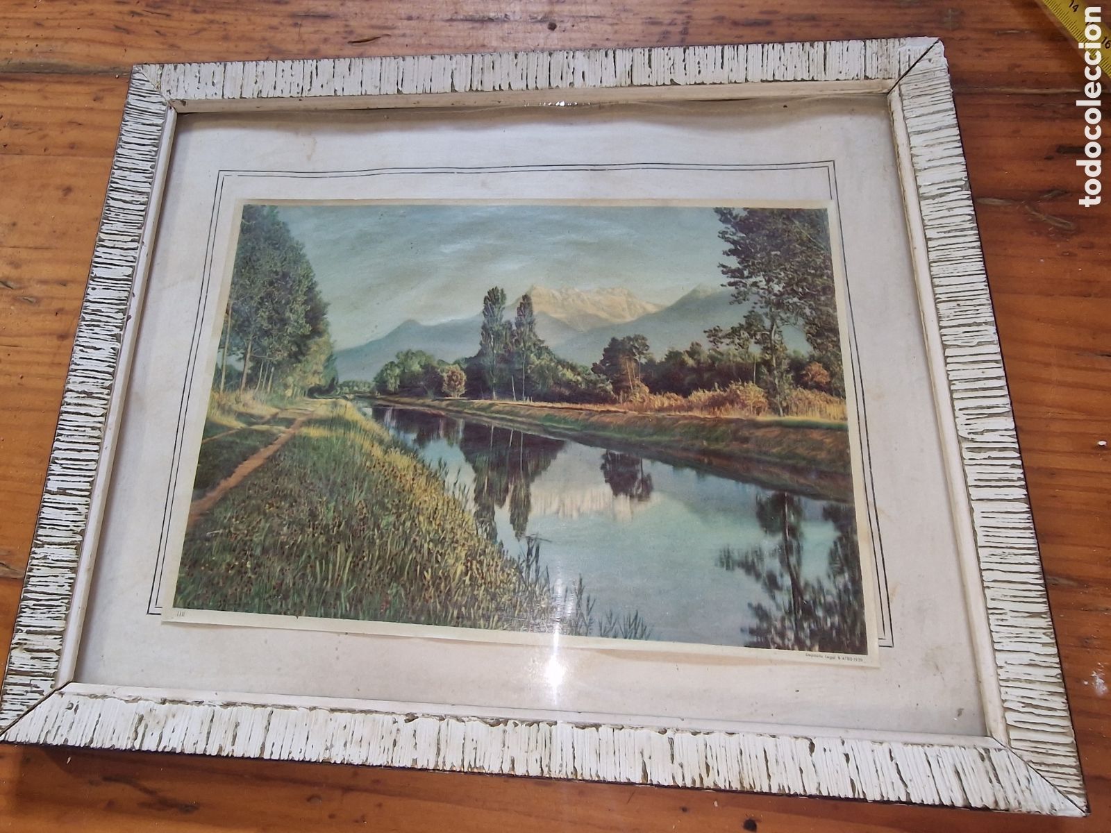 Vintage: Viejo cuadro con l&aacute;mina ,a&ntilde;o 1959,vintage,ver fotos