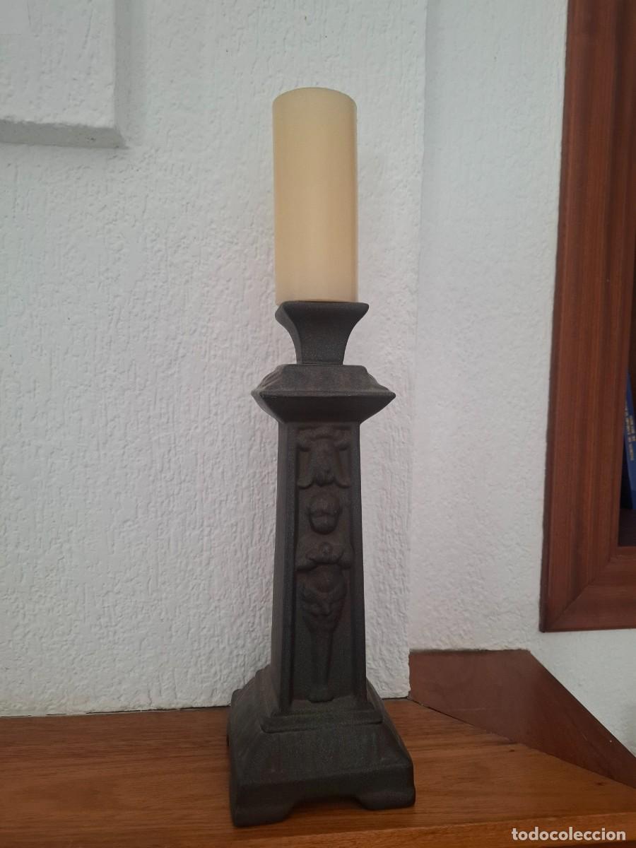 Vintage: Reloj de p&eacute;ndulo y portavelas - Foto 3