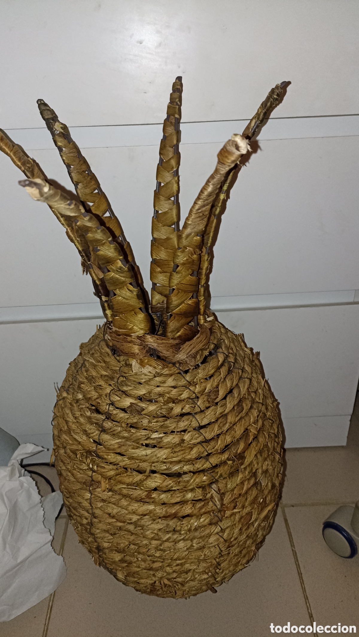 Vintage: Gran Pi&ntilde;a Decorativa de Fibra Natural (60 cm) - Estilo Boho / R&uacute;stico