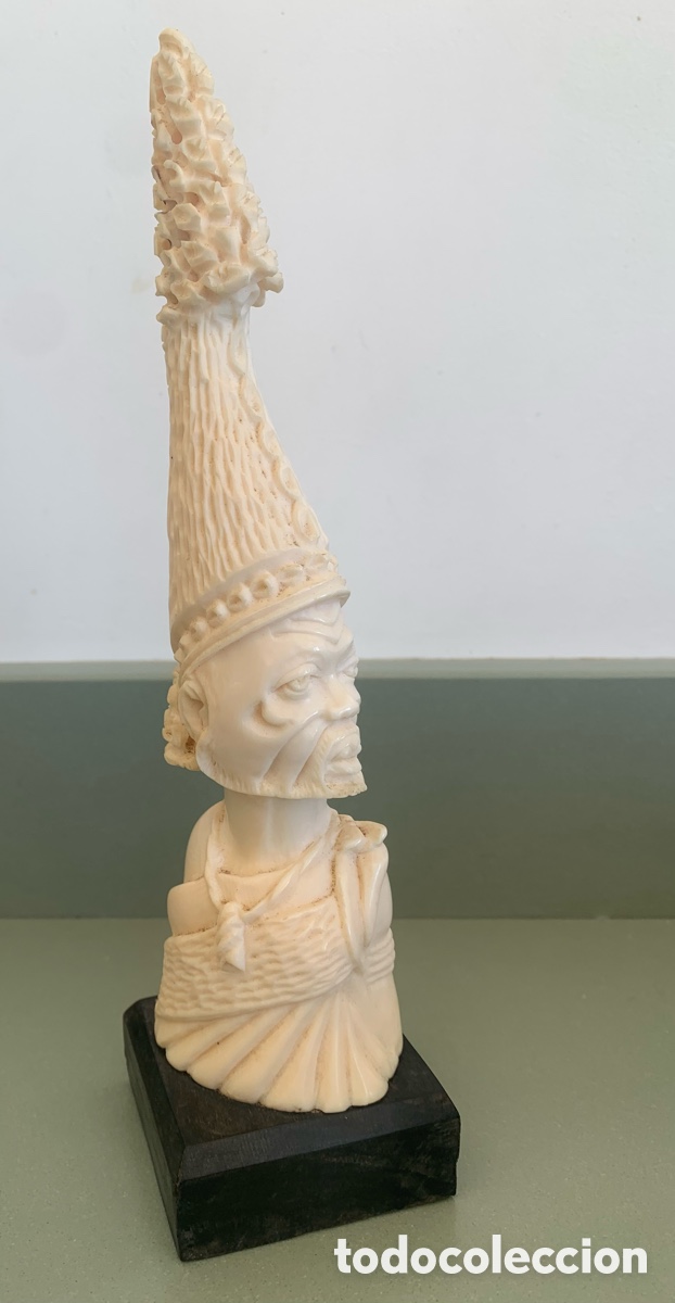 Vintage: Busto de marfil africano entre 1930 y 1950 impecable estado de conservaci&oacute;n